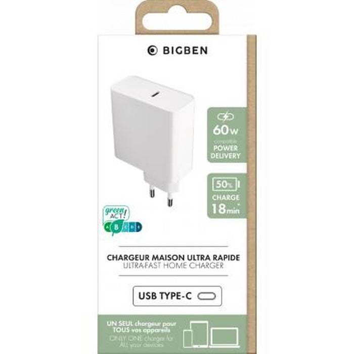 Încărcător de Perete Big Ben Interactive BASECS60WCPDW Alb 60 W (1 Unități)