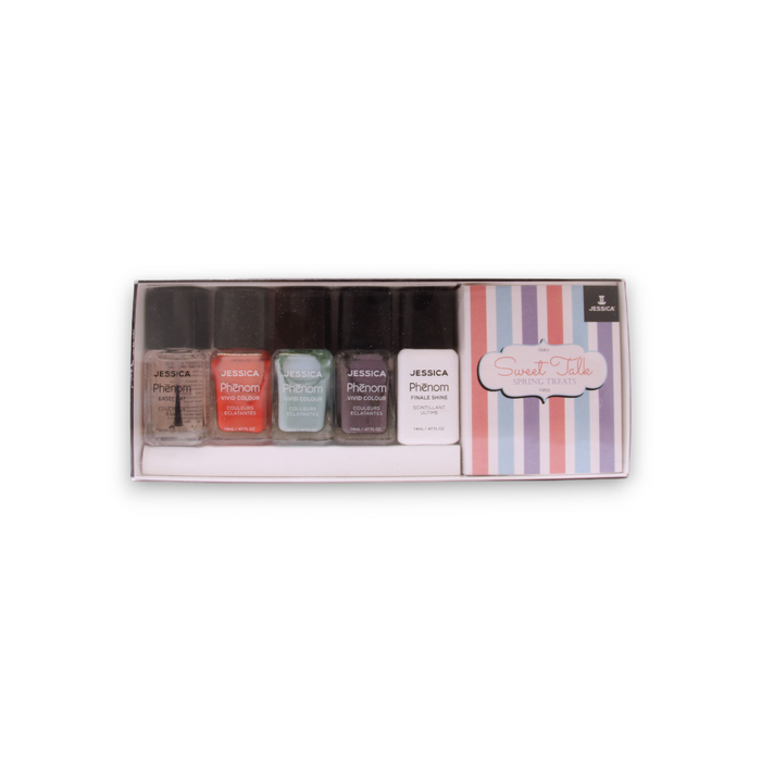 Set lacuri de unghii Jessica Phenom Vivid Colour + top coat, 5 produse
