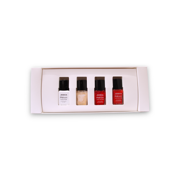 Set lacuri de unghii Jessica Phenom Vivid Colour + top coat Finale Shine, 4 buc.