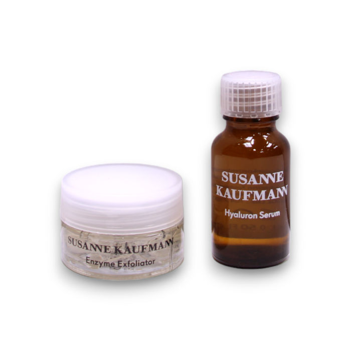 Set Susanne Kaufmann mască gel de față + exfoliant enzimatic + ser cu hialuron, 50 ml + 15 ml + 15 ml