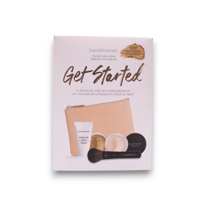 Set primer și pudră BareMinerals I Am An Original, Golden Tan, 15 ml + 2 g + pensulă