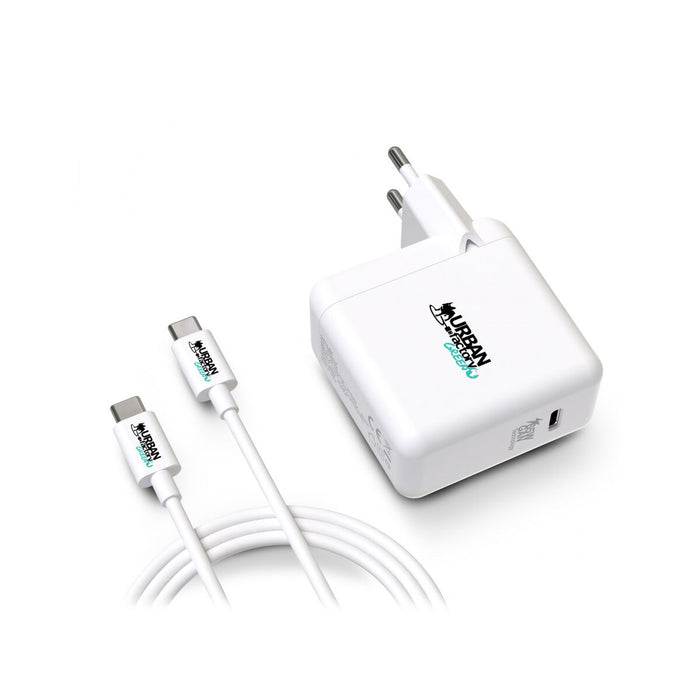 Încărcător de Perete + Cablu USB C Urban Factory GSC65UF Alb