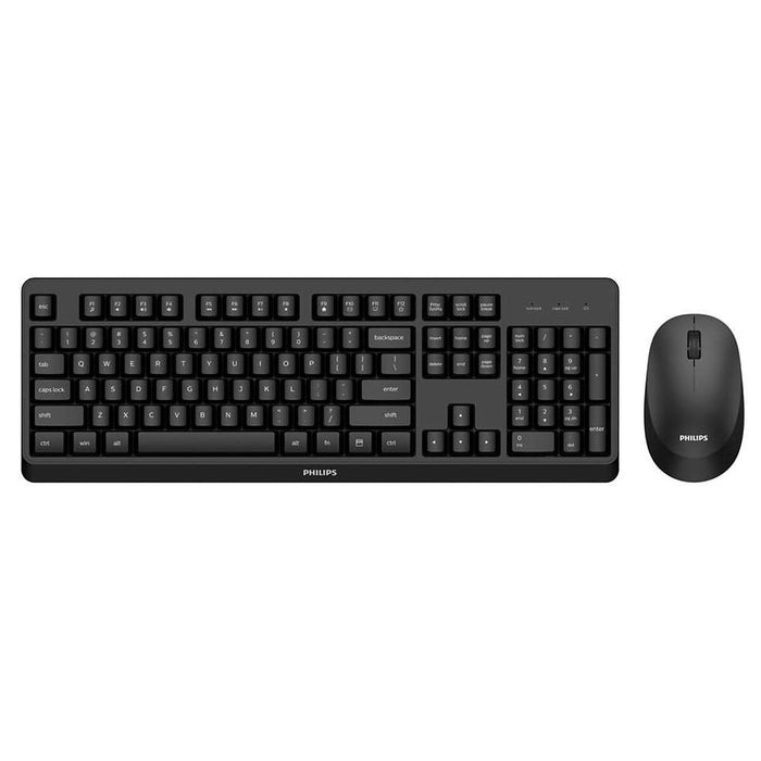 Tastatură și Mouse Fără Fir Philips SPT6307BL/16 Qwerty Spaniolă Negru Engleză
