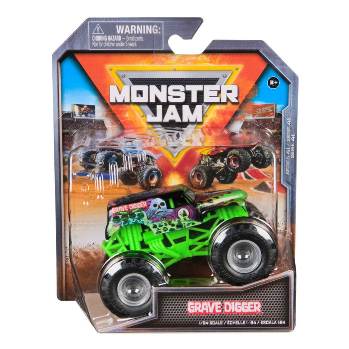 Mașinuță monster truck Mattel Monster Jam Grave Digger, scara 1:64, 3+ ani