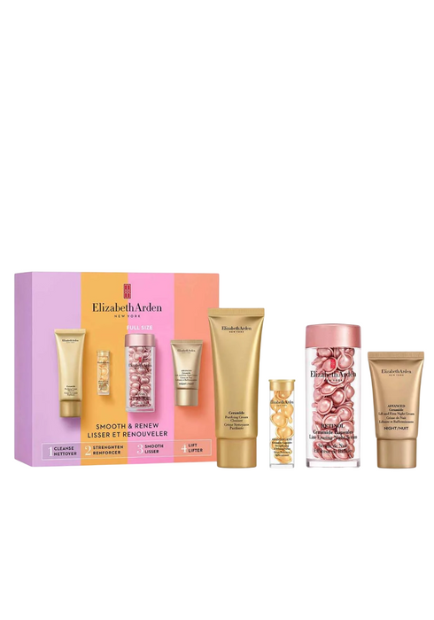 Set Elizabeth Arden Ceramide: cremă de curățare 50 ml + cremă de noapte 15 ml + capsule ser 7 buc + ser cu retinol