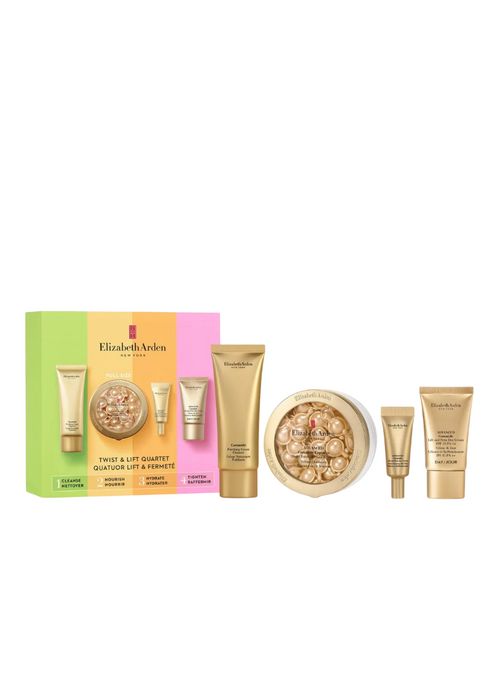 Set Elizabeth Arden Ceramide, cremă de curățare + ser cu capsule + cremă de ochi + cremă de zi, 50 ml + 60 buc + 5 ml + 15 ml