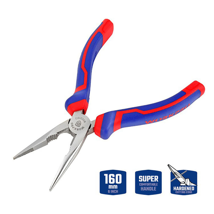 Clești cu vârfuri cu ac Workpro 6" 16 cm
