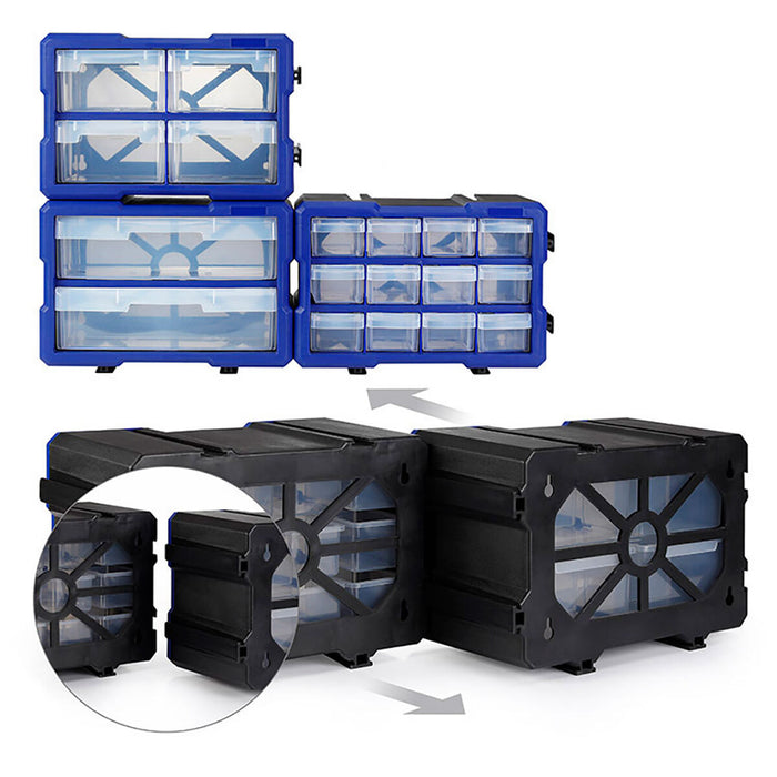 Sertar multifuncțional Workpro Transparent 12 sertare Stivuibil