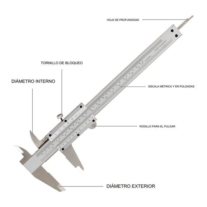 Calibrul Workpro Vernier Aluminiu 0,02 mm
