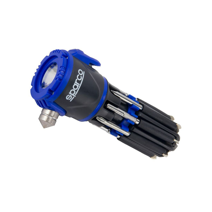 Ciocan de urgență Sparco SPCT166 30 Lm Negru/Albastru Multi-utilizare