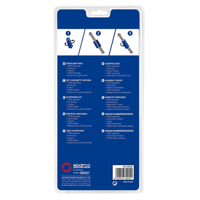 Tampoane pentru centurile de siguranță Sparco SPC1207BK Negru