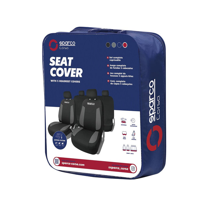 Set de Huse pentru Scaune Sparco Strada Negru/Gri