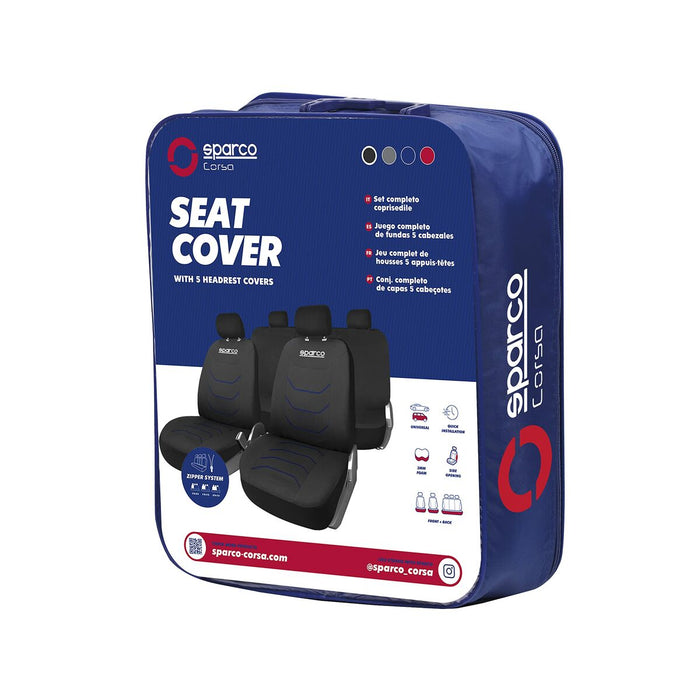Set de Huse pentru Scaune Sparco Corsa Negru/Albastru