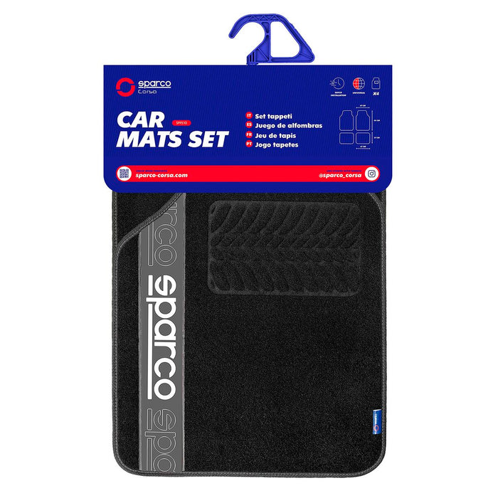 Set de covoraș pentru podea auto Sparco F510 Covor Universal Negru Gri 4 Piese
