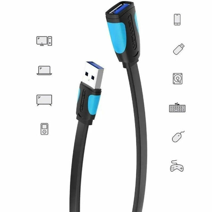Cablu Prelungitor USB Vention VAS-A13-B200 Negru 2 m (1 Unități)