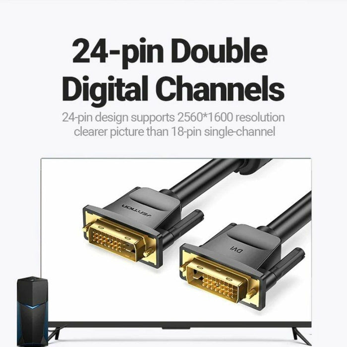 Cablu Extensie DVI-D Vention EAABG Negru 1,5 m