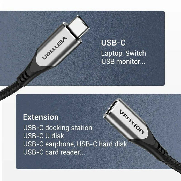 Cablu Prelungitor USB Vention TABHF 1 m Gri (1 Unități)