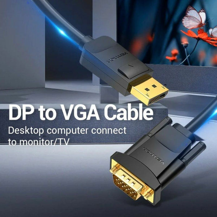 Adaptor DisplayPort la VGA Vention HBLBH Negru 2 m