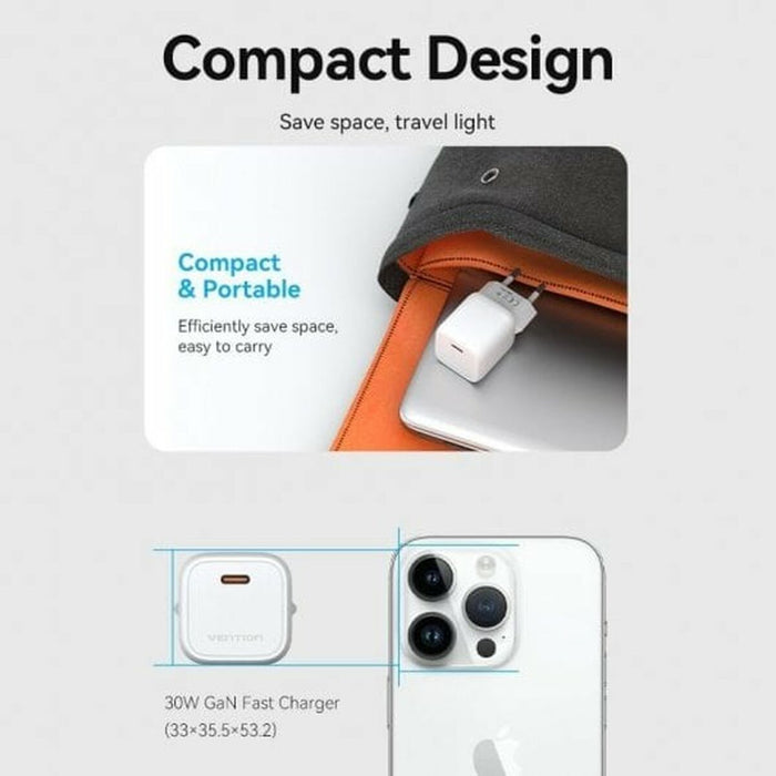 Încărcător de Perete Vention FAKW0-EU 30 W USB-C Roz