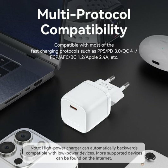 Încărcător de Perete Vention FAKW0-EU 30 W USB-C Albastru