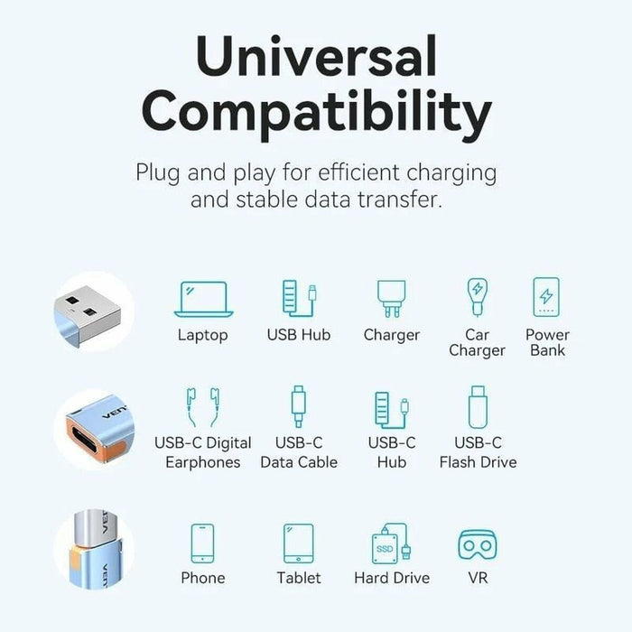 Adaptor USB la USB-C Vention CUAH0