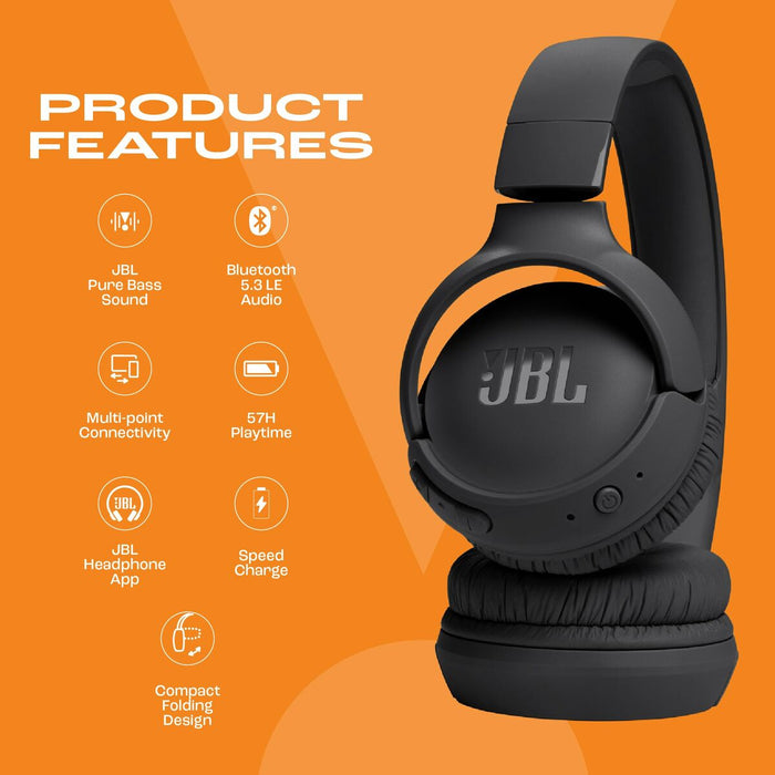 Căști JBL TUNE 520BT BK Negru