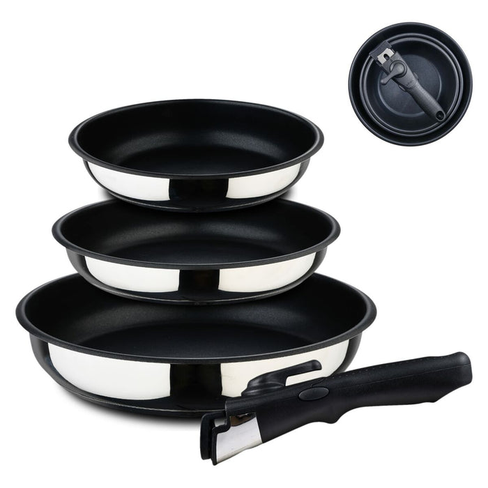 Set de Tigăi Bergner Click & Cook Oțel inoxidabil (3 Piese)