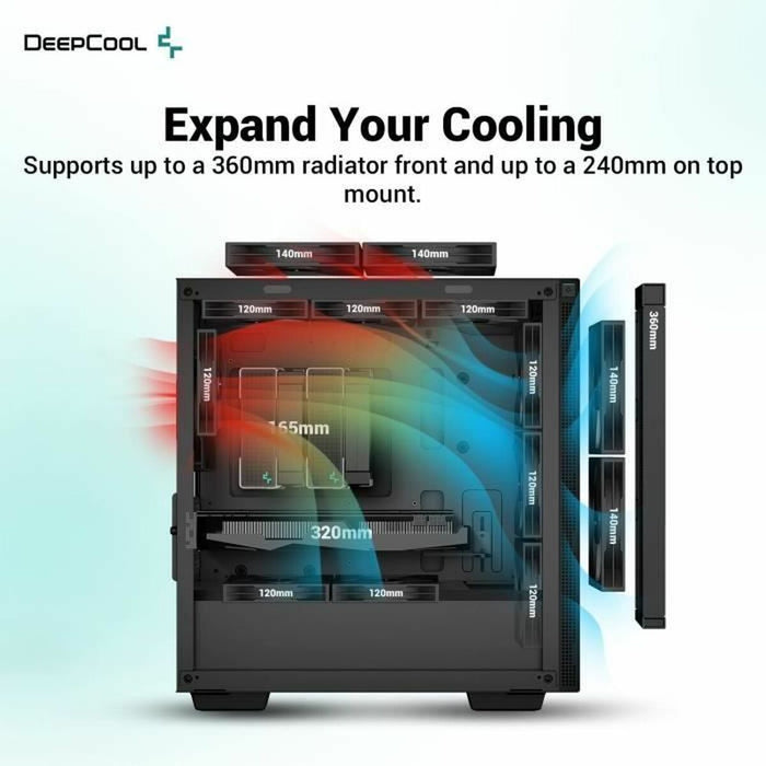 Unitate Semi-tower ATX DEEPCOOL R-CH370-BKNAM1-G-1 Negru