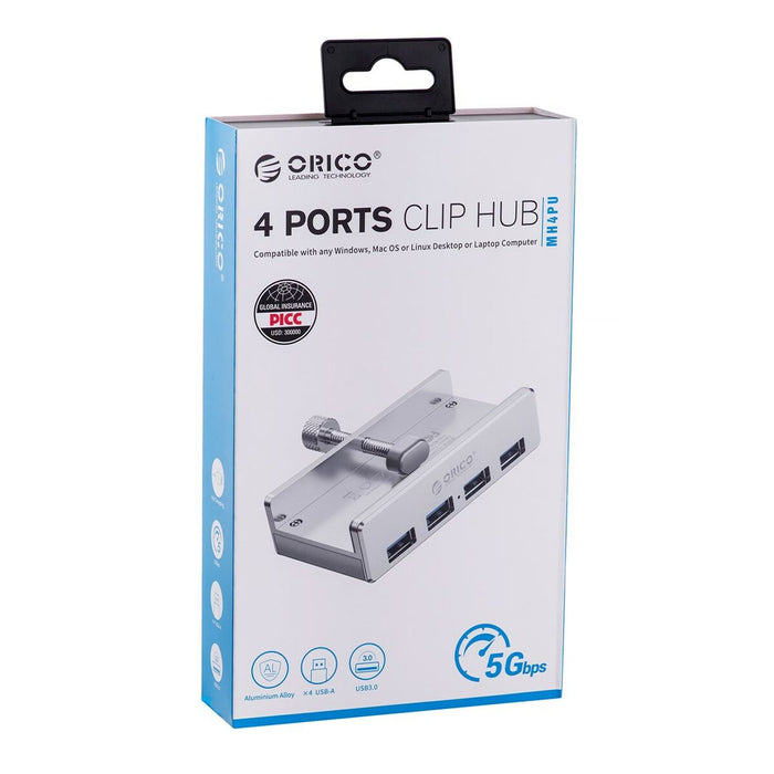 Hub USB Orico ALL-USB3-HUB-4-CLIP Argintiu