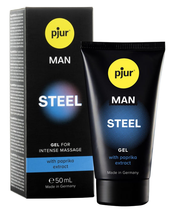 Gel intim pentru masaj, pjur, MAN Steel, cu extract de paprika, 50 ml
