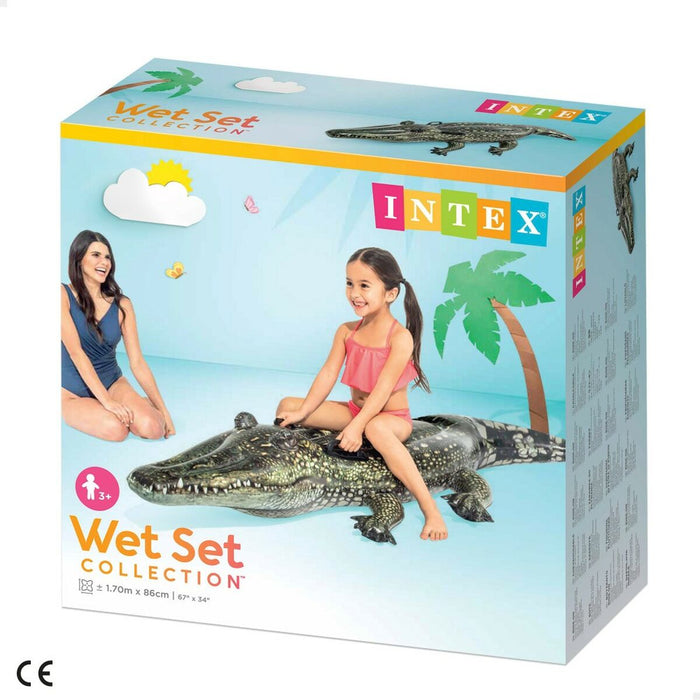 Figurină Gonflabilă pentru Piscină Intex Siva _227926 Crocodil Verde Multicolor