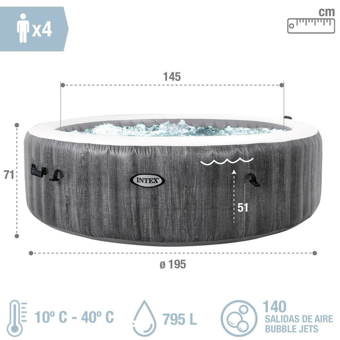 Spa gonflabil Intex Purespa Greywood Deluxe 28440EX 220-240 V 4 locuri 1741 l/h