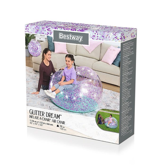 Scaun gonflabil Bestway Multicolor 114 x 112 x 66 cm Purpurină