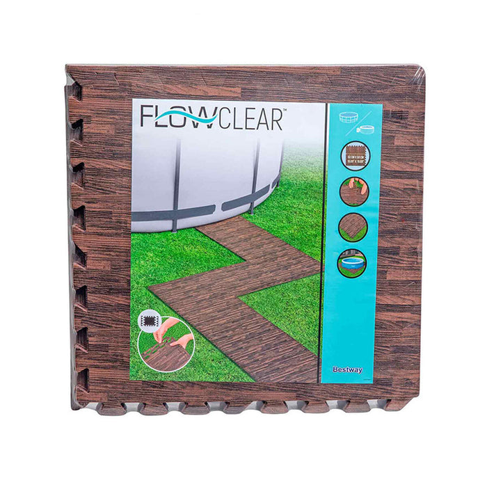 Protecție de podele pentru piscine detașabile Bestway 50 x 50 cm Lemn