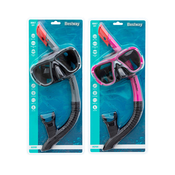 Ochelari de Scufundare cu Tub pentru Copii Bestway Gri Roz Adult