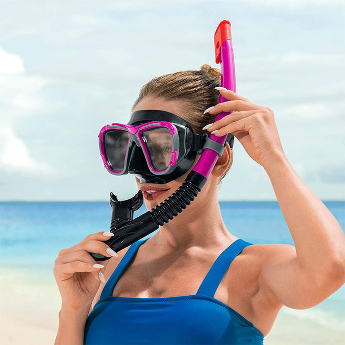 Ochelari de Scufundare cu Tub pentru Copii Bestway Gri Roz Adult