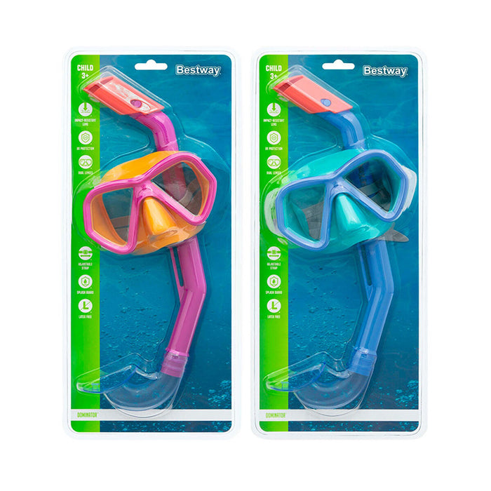 Ochelari de Scufundare cu Tub pentru Copii Bestway Albastru Fucsia