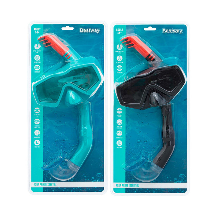 Ochelari de Scufundare cu Tub pentru Copii Bestway Albastru Negru Adult (1 Unități)