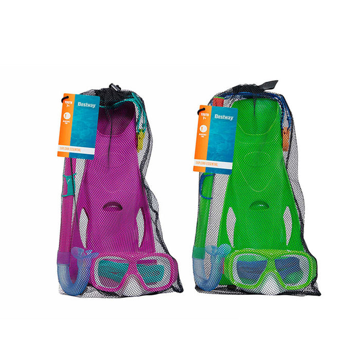 Ochelari de Scufundare cu Tub și Labe de Înot Bestway Multicolor 37-41 (1 Unități)