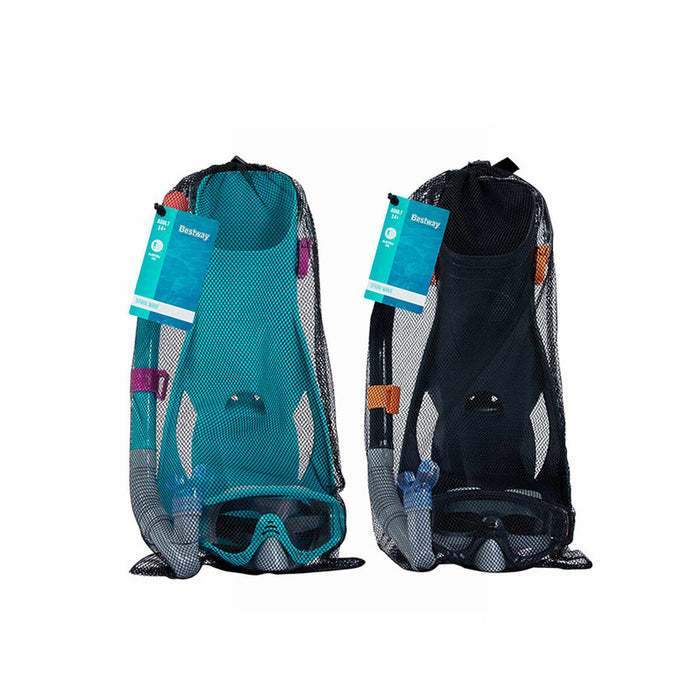 Ochelari de Scufundare cu Tub și Labe de Înot Bestway Multicolor 41-46 Adult (1 Unități)