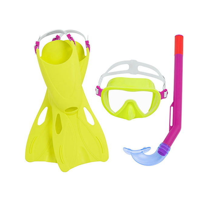 Ochelari de Scufundare cu Tub și Labe de Înot Bestway Multicolor 24-27 (1 Unități)