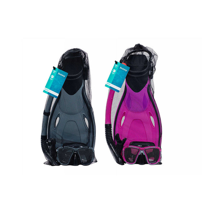 Ochelari de Scufundare cu Tub și Labe de Înot Bestway Multicolor 43-48 Adult