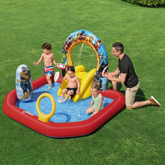 Piscină pentru copii Bestway The Avengers 211 x 198 x 125 cm Loc de joacă