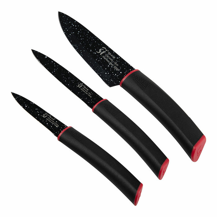 Set de Cuțite San Ignacio Keops Marble SG-4136 Negru Oțel inoxidabil 3 Piese