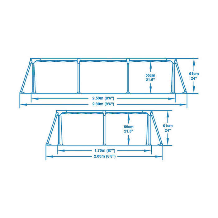 Piscină Detașabilă Bestway Steel Pro 56403b (259 x 170 x 61 cm)