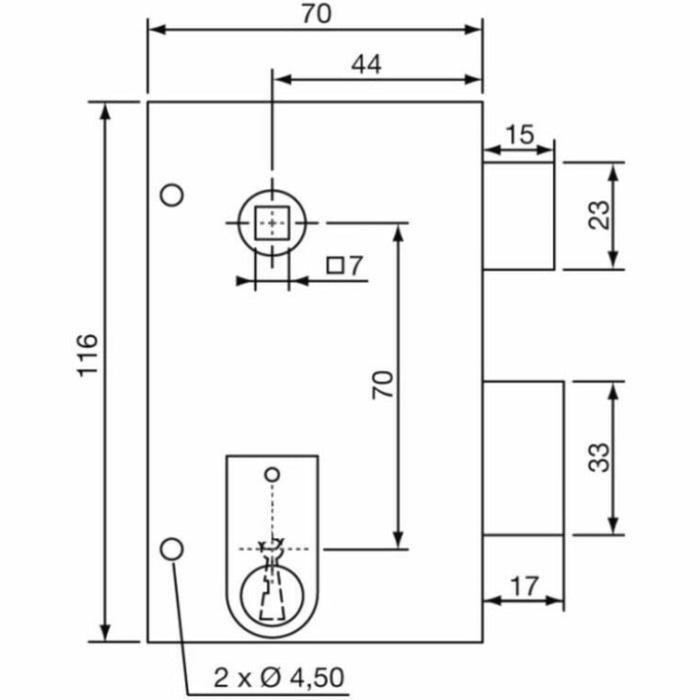 Lacăt Yale YAV37G 12,5 x 7 x 18 Alb Oțel Uși