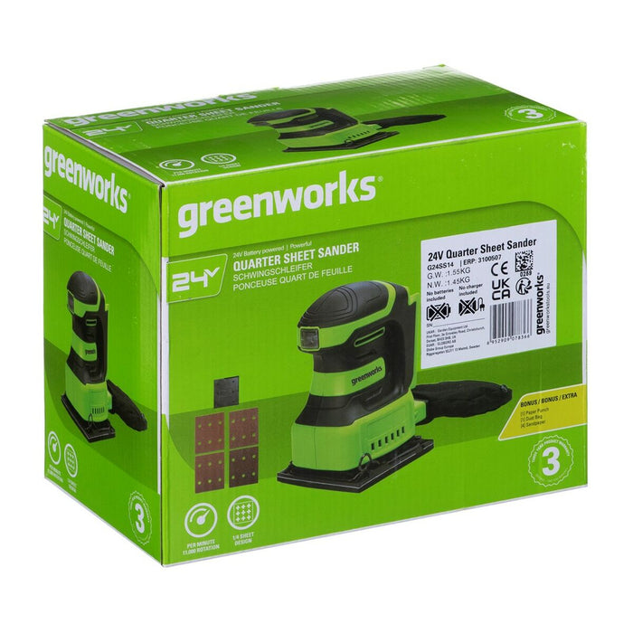 Șlefuitor orbital Greenworks G24SS14