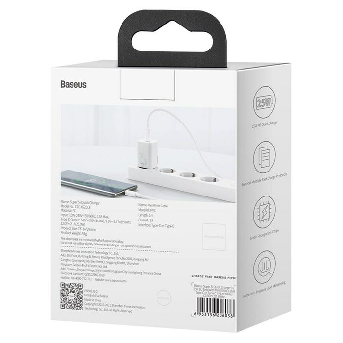 Încărcător de Perete Baseus Super Si Alb 25 W