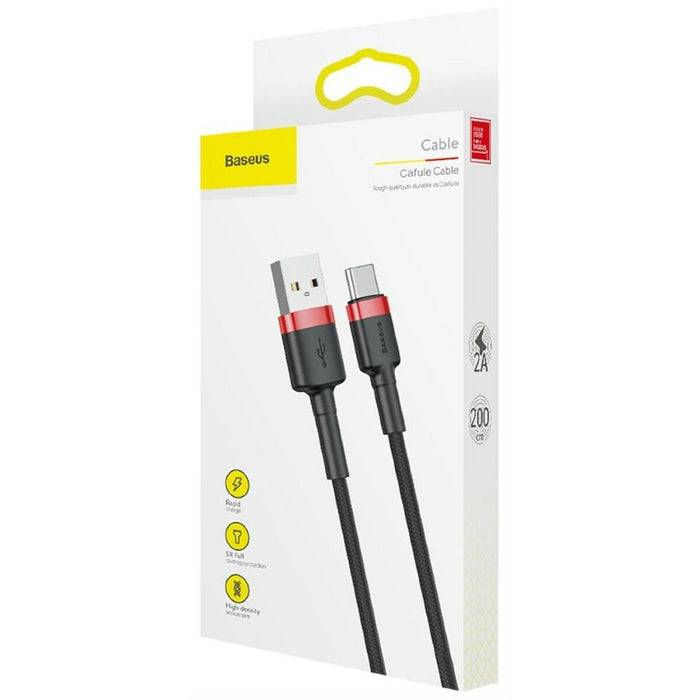 Cablu USB A la USB C Baseus Cafule Negru 2 m