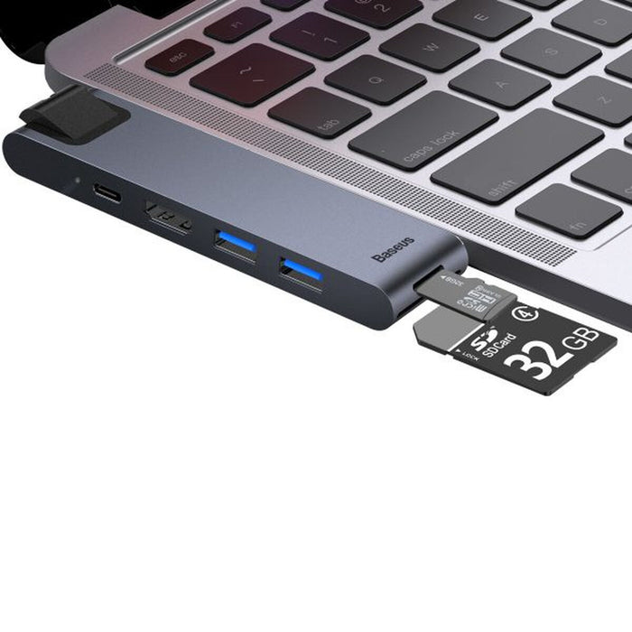 Hub USB Baseus CAHUB-L0G Gri Negru/Argintiu